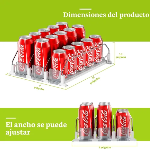 Miniatura 4 de IBORING Organizador de Bebidas para Nevera, Organizador de Bebidas Autoempujante para Nevera, Dispensador Automático de Bebidas para Nevera