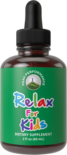 Peak Performance Kids Calm Liquid Drops - Ayuda para la relajación, la calma, el sueño - Sin sabor cuando se mezcla con agua - Suplemento vegano 9