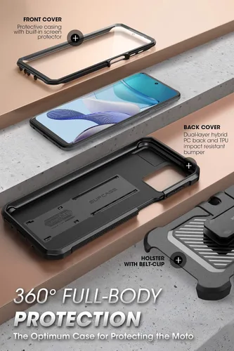 Miniatura 4 de SUPCASE Unicorn Beetle Pro - Funda para Moto G 5G 2023, protector de pantalla integrado de cuerpo completo, resistente clip para cinturón y funda