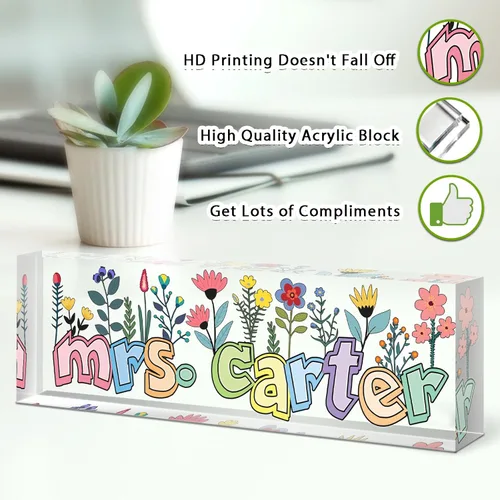 Miniatura 3 de Placa de nombre para profesor para escritorio, placa de nombre de escritorio personalizada, decoración de oficina para mujeres y hombres, accesorios