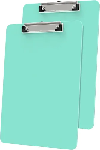 Miniatura 29 de Portapapeles de plástico, tablero de clip negro A4 de 8.5 x 11 pulgadas para aula, estudiantes, niños, mujeres, tamaño 9 x 12.5 pulgadas con clip