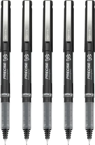 Miniatura 6 de PILOT Precise V5 Stick - Bolígrafos de tinta líquida con punta extrafina (0.5 mm.), tinta negra, paquete de 5 (26010)