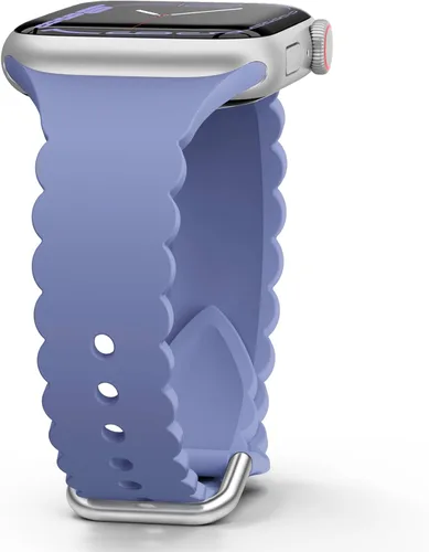 Correa de encaje de silicona Sunnywoo para Apple Watch para mujer, 38mm-45mm, Lavanda Gris