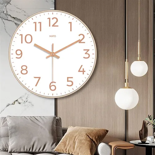 Miniatura 6 de GRFIT Reloj de pared simple y atmosférico, moderno, para el hogar, sala de estar, estudio, luz de lujo, reloj de pared silencioso