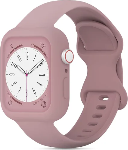 Miniatura 26 de Keebowz Funda Protectora de Silicona Compatible con Apple Watch de 38mm 40mm 41mm 42mm 44mm 45mm 46mm 49mm, Mujeres y Hombres, Correa Deportiva