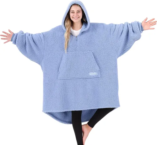 Miniatura 26 de THE COMFY Teddy Bear From Shark Tank Patented Zipper Oversized Sherpa Wearable Blanket Hoodie Gift for Women & Men