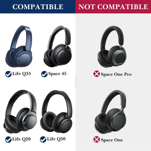 Miniatura 6 de Linkidea Funda de transporte para auriculares compatible con Anker Soundcore Life Q20i, Life Q20, Q30, Q35 auriculares híbridos, bolsa de viaje