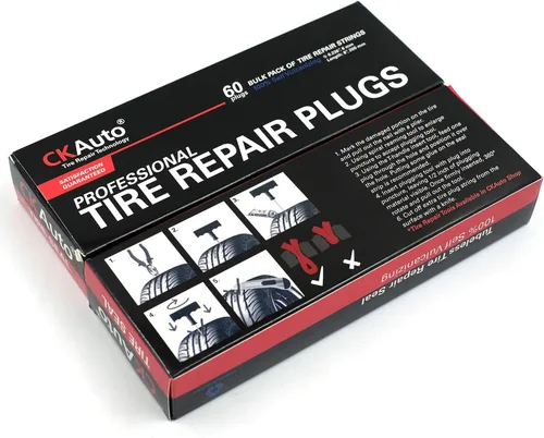 Miniatura 6 de CKAuto 60 cuerdas negras de reparación de neumáticos de 4 pulgadas, tapones de reparación de neumáticos para neumáticos todoterreno sin cámara