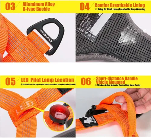 Miniatura 6 de WINHYEPET True Love TLH6071 - Arnés reflectante para perros pequeños, medianos y grandes, chaleco para mascotas, ajuste rápido, ajustable
