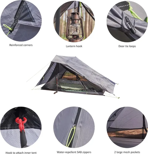 Miniatura 3 de Altair Dos - Tienda de campaña ultraligera para 2 personas, impermeable, compacta, 3 estaciones, refugio de doble pared para mochileros, camping