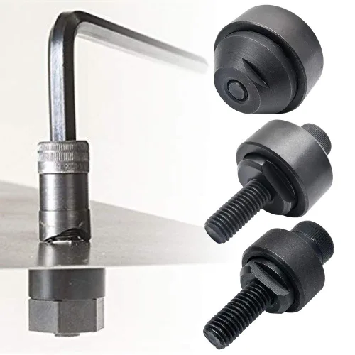 Miniatura 5 de SagaSave Perforadora de chapa metálica de 0.630 in, cortador de agujero hexagonal de metal para fregadero, acero inoxidable, placa de acero, 1 unidad