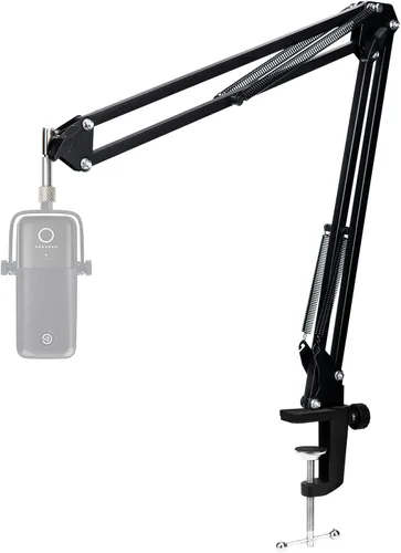 Miniatura 16 de Brazo de brazo de micrófono resistente para Rode Podmic, soporte de micrófono profesional con adaptador de 3/8 a 5/8 pulgadas para Shure SM7B, Blue