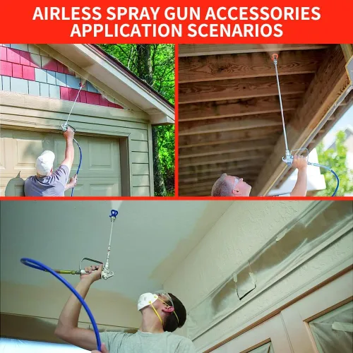 Miniatura 7 de Juego de 10 accesorios de pistola pulverizadora de pintura sin aire equipado con 2 varillas de extensión, 6 puntas de pulverización y 2 asientos