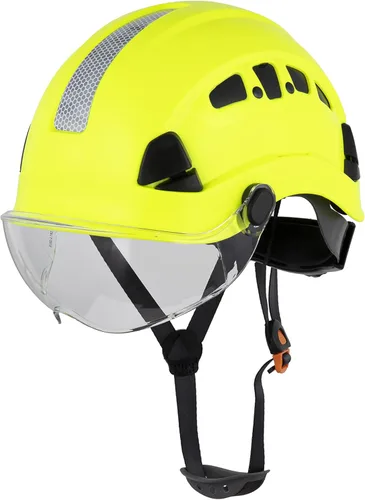 Casco Protector Defender Safety H1 con Visera ANSI Z89.1 Amarillo de seguridad