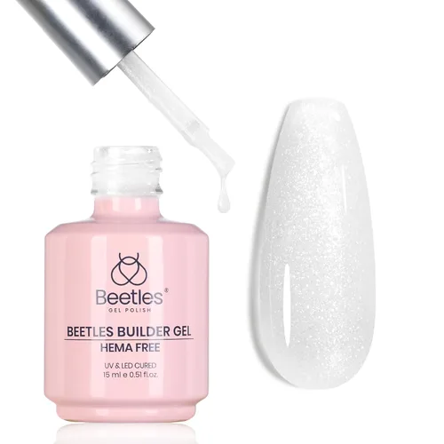 Miniatura 12 de Beetles Gel Constructor para Uñas, 3 Piezas de Gel Constructor de Uñas Transparente con Base y Capa Superior para Fortalecimiento de Uñas