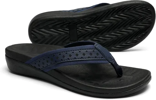 Miniatura 12 de MEGNYA Sandalias ortopédicas para mujer con soporte de arco, sandalias de verano para fascitis plantar para pies planos, cómodas pantuflas de espuma