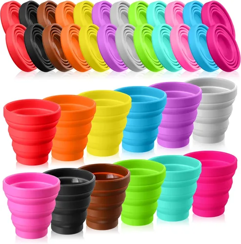 Miniatura 7 de Umigy Vaso plegable de silicona sin tapas, vaso plegable portátil de viaje, colorido, reutilizable, plegable, vaso expandible para niños que viajan