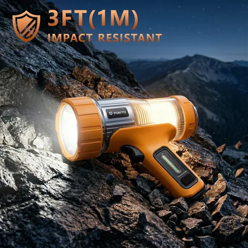 Miniatura 6 de FORTO Foco de mano de 3000 lúmenes, luz LED de largo alcance de 1400 pies con 120 horas de funcionamiento, linterna impermeable recargable IPX8