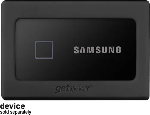 Miniatura 2 de getgear Parachoques de silicona para Samsung T7, T7 Touch SSD portátil - 1TB, 2TB, 500GB, USB 3.2, fuerte absorción de golpes, antideslizante, negro