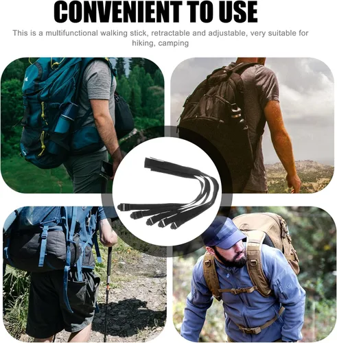 Miniatura 4 de DOITOOL Correa para bastón para caminar, correa para bastón, correas de transporte de esquí, cordón para senderismo, cuerda elástica, mochila