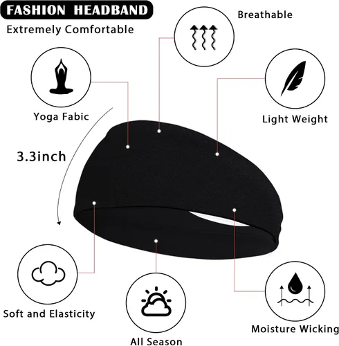 Miniatura 33 de JOYOYO Diademas deportivas transpirables para niños y niñas que absorben la humedad, banda elástica para el pelo para niños pequeños y adolescentes