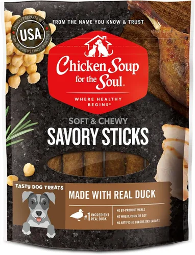 Miniatura 18 de Chicken Soup for The Soul All Natural Premium Savory Sticks Golosinas suaves y masticables para perros, primer ingrediente de carne de res real, sin