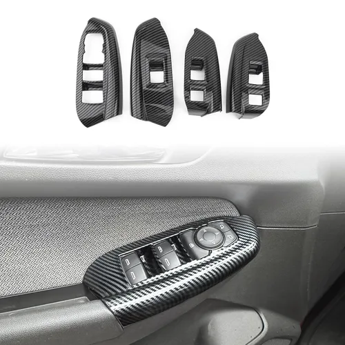 Miniatura 2 de YOUTOOCAR Panel de interruptor de ventana de puerta compatible con accesorios Chevy Trailblazer 2020-2025 (patrón de fibra de carbono)