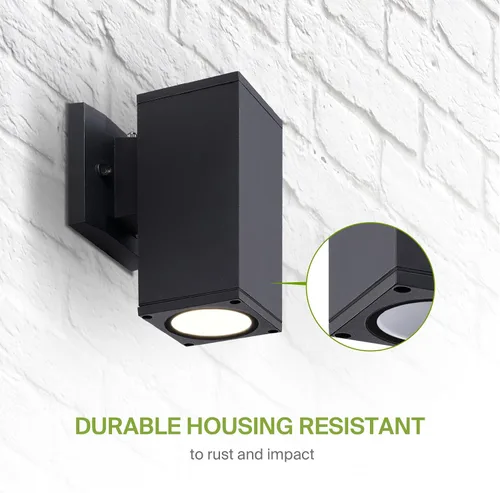 Miniatura 7 de ASD Lámpara de pared LED cuadrada de 1 luz para exteriores del anochecer al amanecer, 9 W, 1000 lúmenes, 3000 K-5000 K, 120 V, cilíndrica hacia