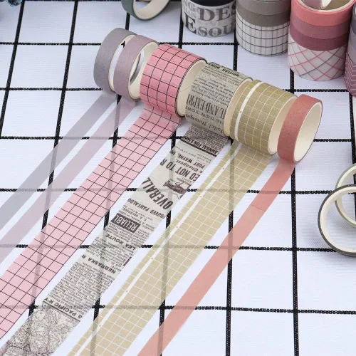 Miniatura 4 de Basic Collection - Juego de 100 rollos de cinta adhesiva de color sólido de 0.39/0.98 pulgadas de ancho, cinta adhesiva para decoración de arte