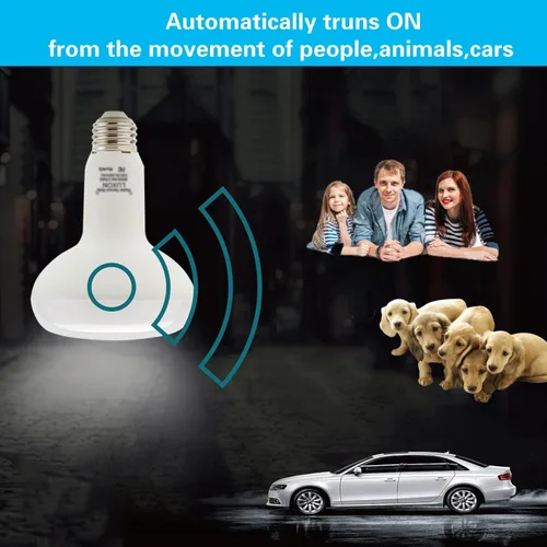 Miniatura 7 de LUXON Bombillas con sensor de movimiento de radar BR25 de 9 W, detector equivalente al atardecer al amanecer de 90 W, iluminación de lámpara LED