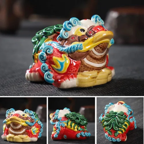 Miniatura 2 de Estatua de rana de cerámica Feng Shui, decoración de dinero, sapo de buena suerte, regalos de rana para inauguración de la casa, felicitación, atrae
