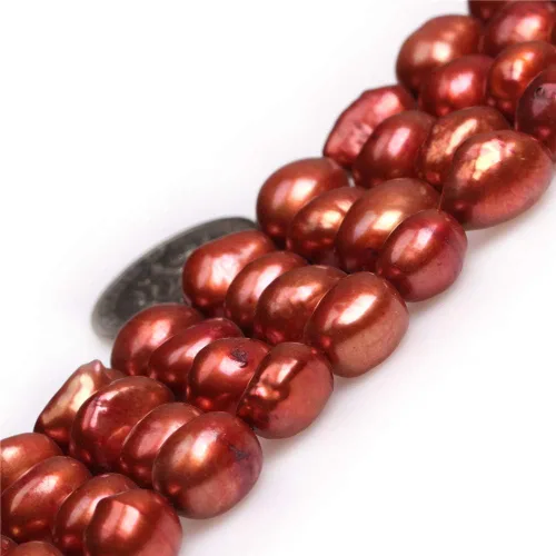 Miniatura 9 de Perlas cultivadas de agua dulce para hacer joyas, piedras preciosas naturales, semipreciosas, 8-9x10-0.433 in, blanco olivarío, 15" JOE FOREMAN