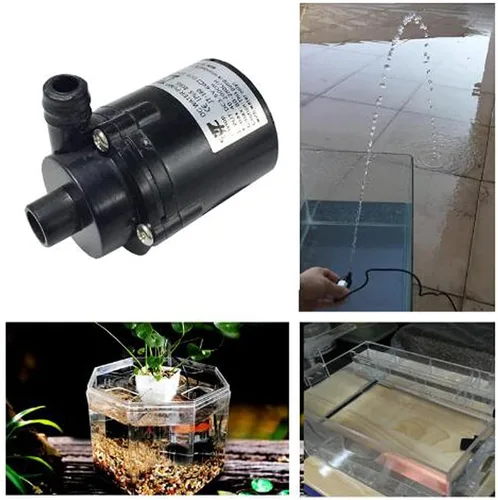 Miniatura 6 de JT-160 DC Mini bomba sumergible anfibia de agua sin escobillas de 12 V con adaptador de corriente