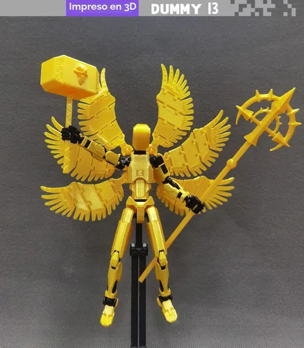 Miniatura 4 de apcute (Montaje Completado) Figura de Acción T13 Impresa en 3D, Muñeco Móvil Multi-Articulado de 5.5 Pulgadas Dummy 13 Juguete, Figura de Acción Oro