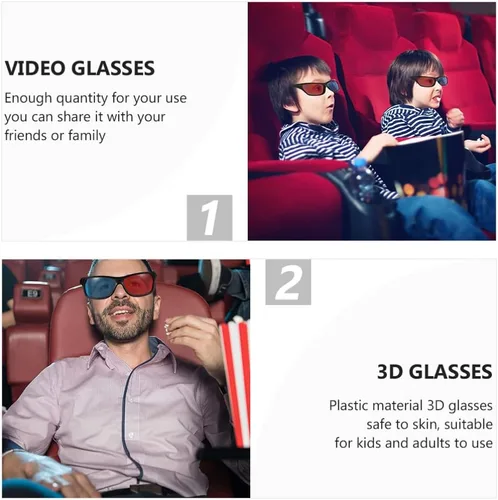 Miniatura 3 de Proyector 3D rojo, 20 unidades, 3 marcos, gafas de estilo 3D para juegos de películas en 3D, lentes de visualización 3D, computadoras portátiles