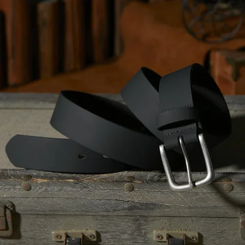 Miniatura 4 de Cinturones casuales de cuero genuino de los hombres de todos los días, cinturón de cuero hecho a mano de los hombres con caja de regalo