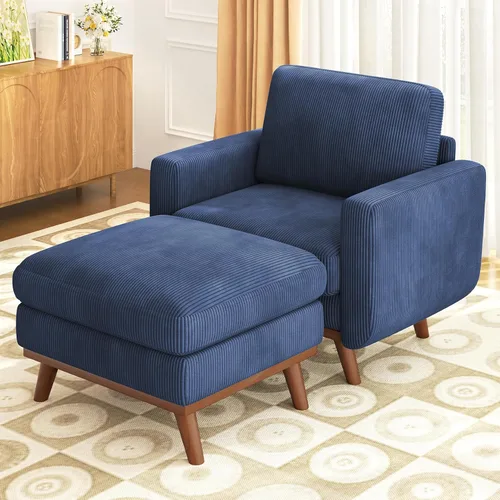 Miniatura 21 de Vesgantti Sofá modular en forma de U de 119 pulgadas, sofá modular de pana con asiento profundo y soporte de resortes, sofá convertible con 2 Beige