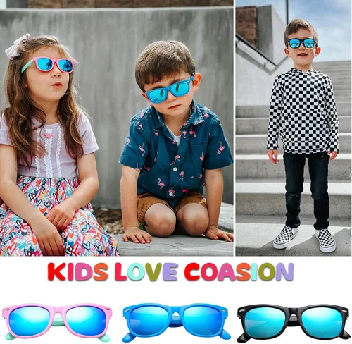 Miniatura 63 de Lentes de sol polarizados de goma elastómero termoplástico (TPEE) flexible, para niñas y niños de 3 a 9 años