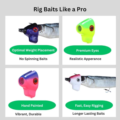 Miniatura 5 de Ballyhoo - Señuelos de arrastre con aparejo offshore gratuito incluido para Mahi Mahi Dolphin Dorado Wahoo Marlin Atún Offshore Big Game Señuelos
