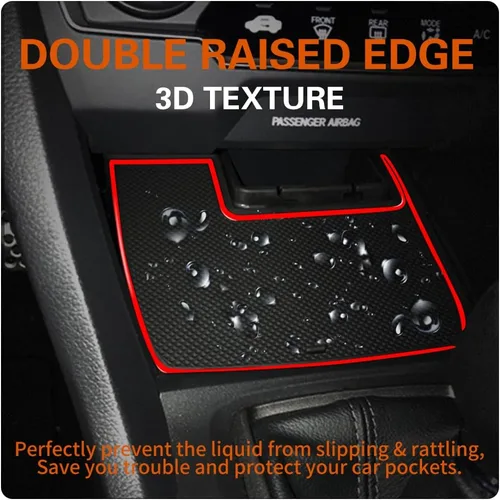 Miniatura 3 de Compatible con Honda Civic 2016-2021 (Hatchback) Accesorios, insertos de portavasos antideslizantes personalizados mejorados, forros de consola