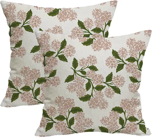 Miniatura 15 de AWJTNCQ Juego de 2 fundas de almohada florales de primavera de 18 x 18 pulgadas, fundas de almohada cuadradas decorativas de lino floral de verano