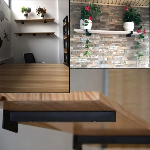 Miniatura 4 de Soporte de estante rústico flotante en T, soportes para estantes ocultos colgantes, soporte de estante de partición de carga para montaje en pared