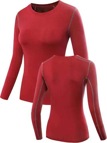 Miniatura 63 de NELEUS - Camisa deportiva de compresión atlética, de manga larga, para mujer, dry fit, paquete de 3