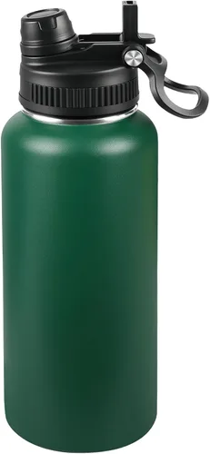 Miniatura 84 de Botella de agua aislada de 22 onzas, tapa 2 en 1 a prueba de fugas (sorbo/pajilla) + asa, botella de acero inoxidable para deportes, viajes, trabajo