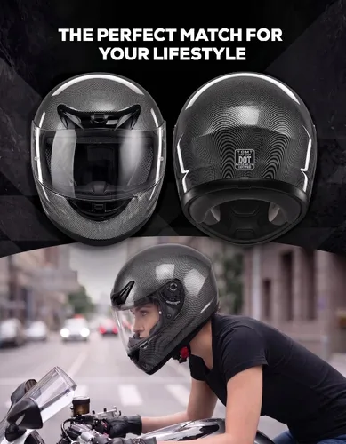 Miniatura 5 de XFMT DOT Casco de Motocicleta de Cara Completa Abatible para Calle Dirt Bike ATV Todoterreno con Visera Transparente para Hombres y Mujeres Adultos