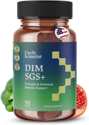 DIM SGS+ Suplemento de 150 mg para mujeres y hombres - Apoya niveles hormonales saludables, estrógeno, metabolismo, desintoxicación - Semilla de