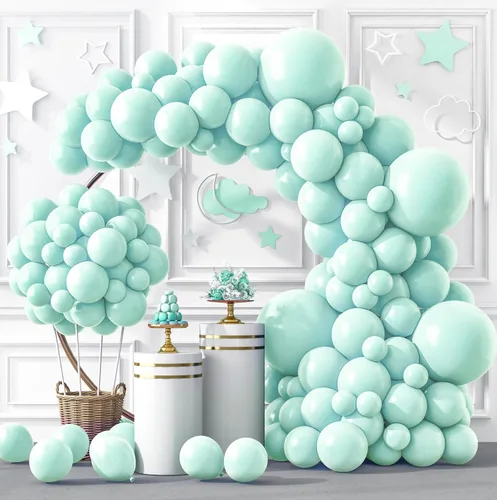 Miniatura 34 de Rubfac - Globos azul rey, 129 unidades, diferentes tamaños, 18, 12, 10 y 5 pulgadas para arco de guirnalda, decoración de cumpleaños azul, baby Azul