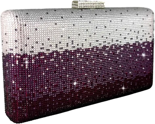 Miniatura 5 de Boutique De FGG Elegantes bolsos de noche de cristal para mujer, caja de fiesta formal, embrague, boda, diamantes de imitación, bolso de novia