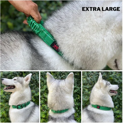 Miniatura 3 de Tuff Pupper Collar de perro resistente con asa Collar de nailon balístico resistente Collar de perro reflectante acolchado con herrajes de acero