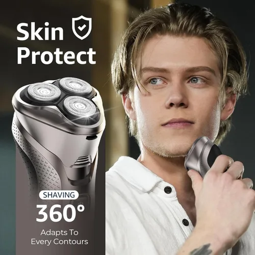 Miniatura 5 de Rategist Afeitadora Eléctrica Inalámbrica para Hombre: Afeitadora 3 en 1 para Barba/Nariz/Patillas - Kit de Viaje Impermeable IPX7 - Velocidad Turbo